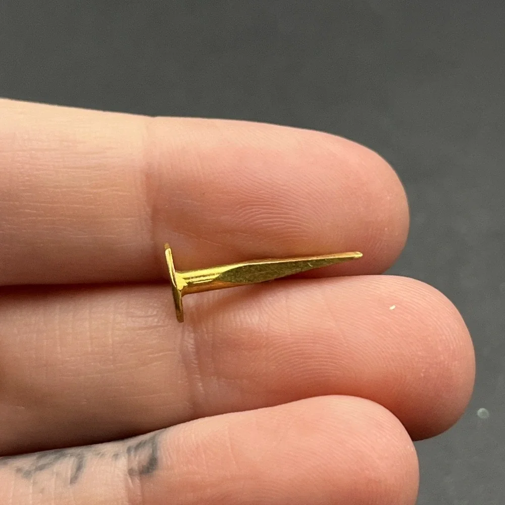 Nail Hardware Gold Tone Lapel Hat Pin